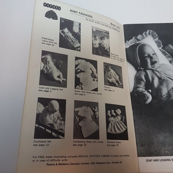 Set of 3 Vintage PATONS BEEHIVE Baby and Toddler Knitting Crochet Pattern Books - Picture 6 of 16